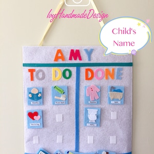 Filz Kinder Rhythmus Wandbehang Diagramm Bord/Routine Diagramm/Lehrmittel/täglichen visuellen Planer mit abnehmbaren Aktivität/Symbole/Geschenk