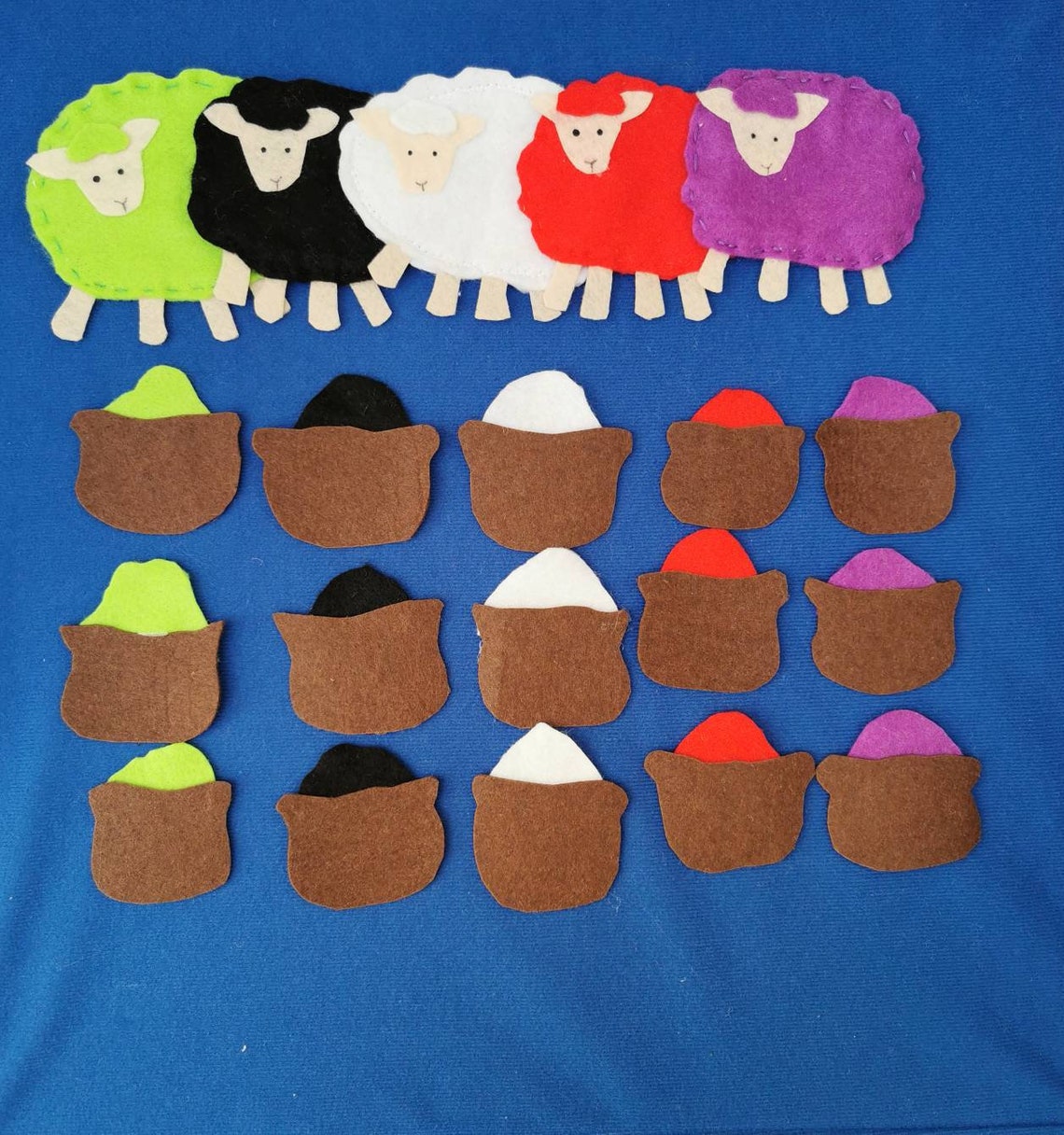 Baa baa black sheep Flannel Board story/5 little sheep Felt | Etsy