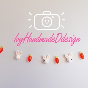 Bunny/Rabbit carrot Woodland name garland/Needle Felt/Kid room nursery decor/Baby Shower gift/Easter crib bunting/photo prop/Personalized