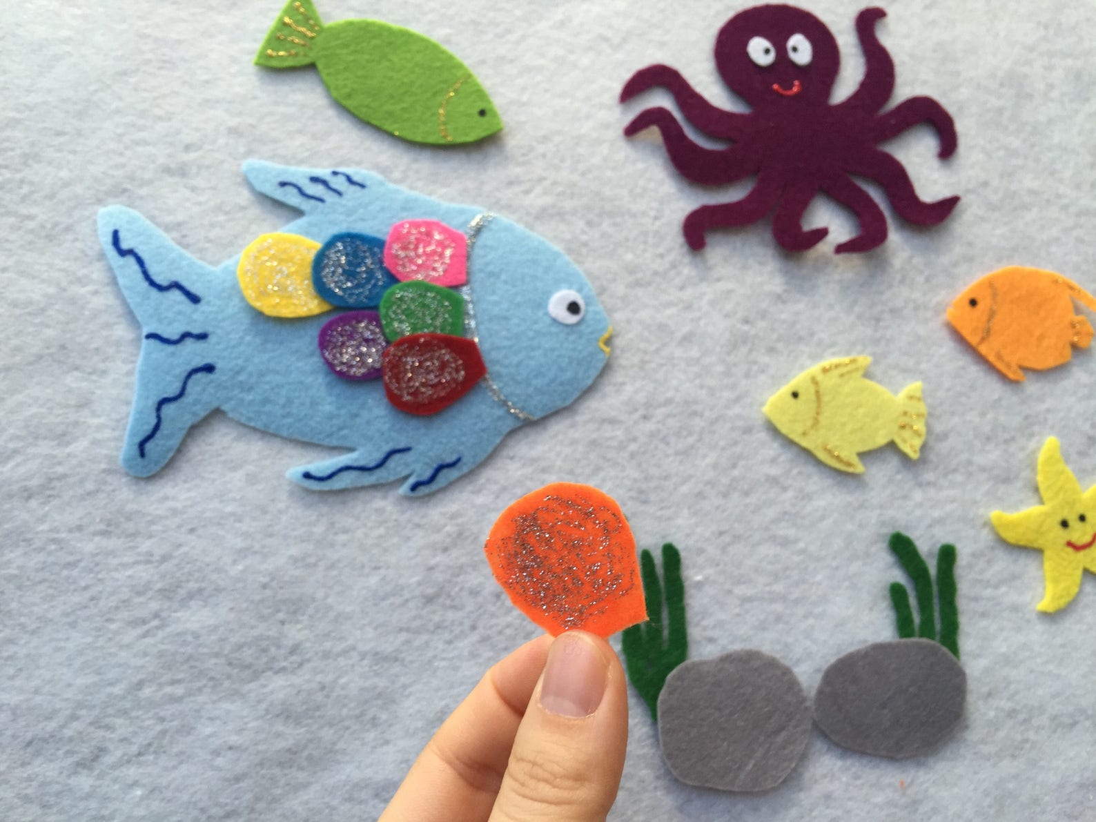The Rainbow Fish Children Story Flannel Board Story Felt Set/felt Board ...