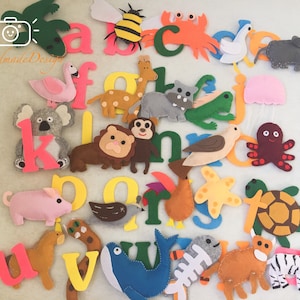 abc alfabeto animal/Alfabeto y animales a juego Conjunto de fieltro/Animales de peluche/Idioma/Aprendizaje/Conjunto de enseñanza/Recursos educativos/Montessori