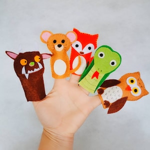The Gruffalo Finger Puppets/Flannel board/Felt Story/ECE/Preschool/Circle Time/Story time/Teacher Resource/Creative play/kid gift/Homeschool