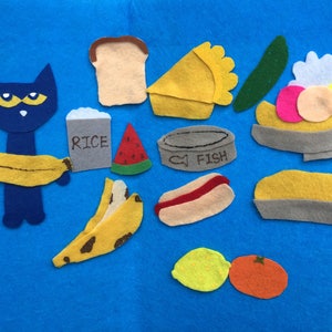 Pete the Cat and the Bad Banana Felt Board Story/Flannel Board/Imagination/Preschool/Creative Play/teaching resource/Food/circle time