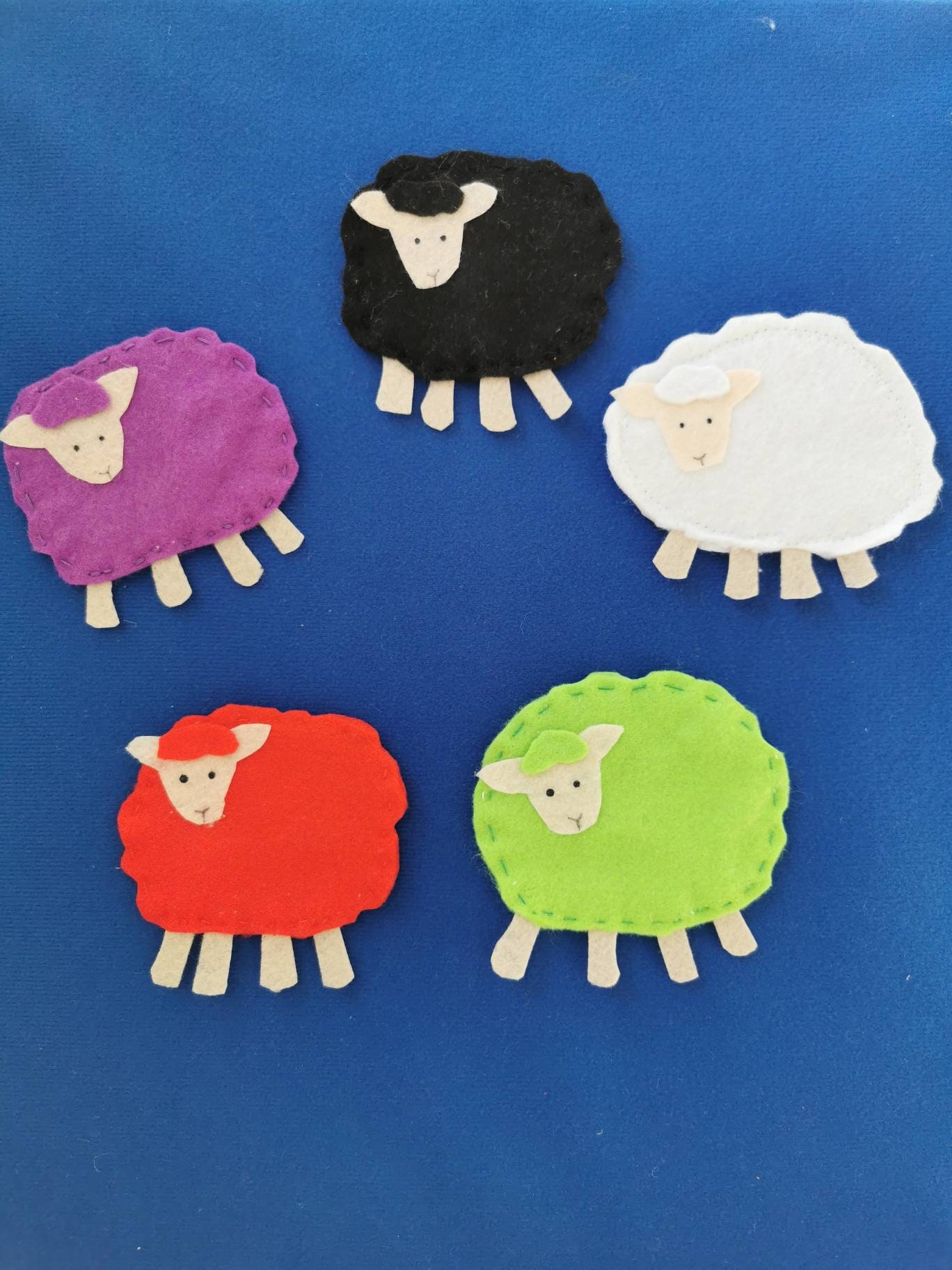 Baa baa black sheep Flannel Board story/5 little sheep Felt | Etsy