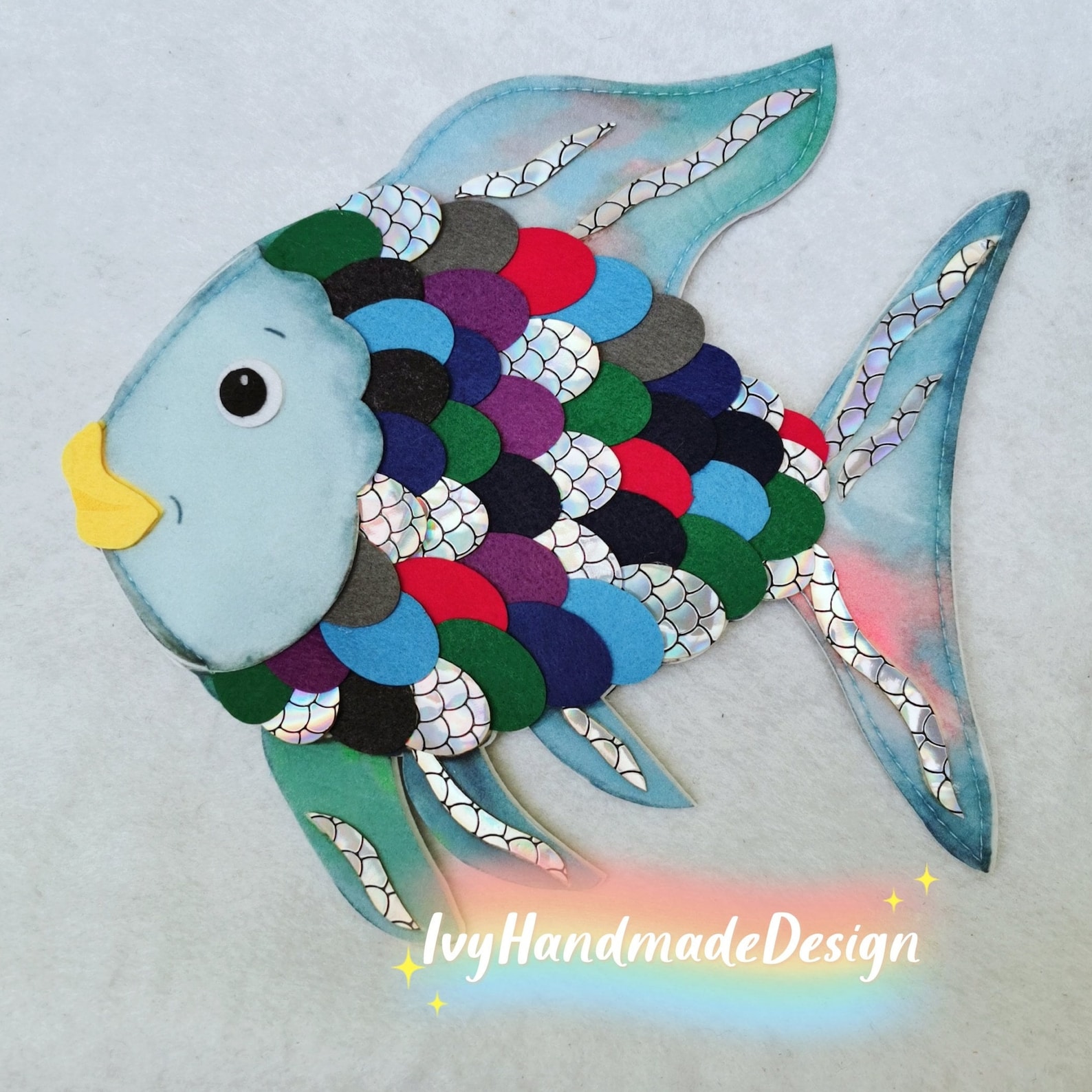 The Rainbow Fish Children Story Felt Handpuppet