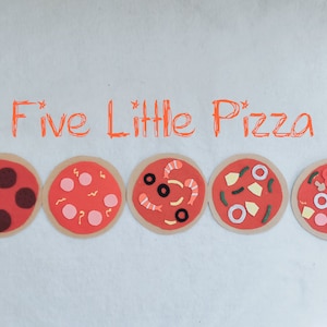 Fünf kleine Pizza Filzgeschichte / ECE / Kinder Essenslied Kreiszeit / Flanellbrett / Kreatives Spiel / PIZZA Bingo Lied / Rollenspiel / Kinder zählen / Homeschool