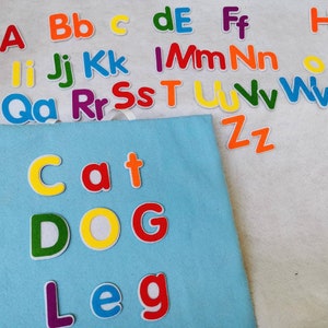 Letras de fieltro/ALFABETO precortado/Juguete educativo para niños pequeños/Recursos didácticos/Minúsculas/Mayúsculas/Montessori/ABC/Números para niños/Aprendizaje/Hogar y escuela