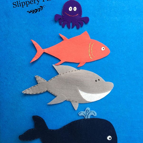 Slippery Fish Felt Set/Flannel Board Set/Preschool/Colors/Creative Play/Imagination/Pretend Play/Ocean/Pretend Play