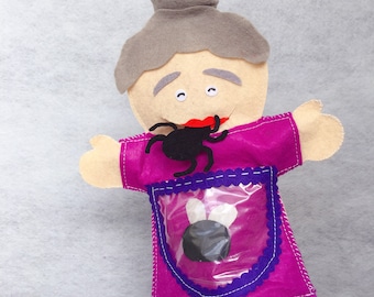 There Was An Old Lady Who Swallowed Fly/clover/she&#39;ll/bat/desk/chick/rose/Snow Felt Board Story/Flannel Board/Teaching Resource/ECE/retell