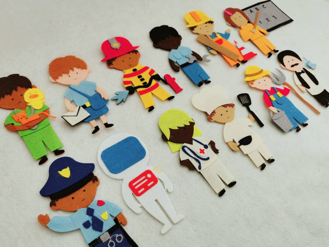 Little Folks Visuals Community Helper Flannelboard Set – Pädagogisches Spielzeug Ab 3 Jahren