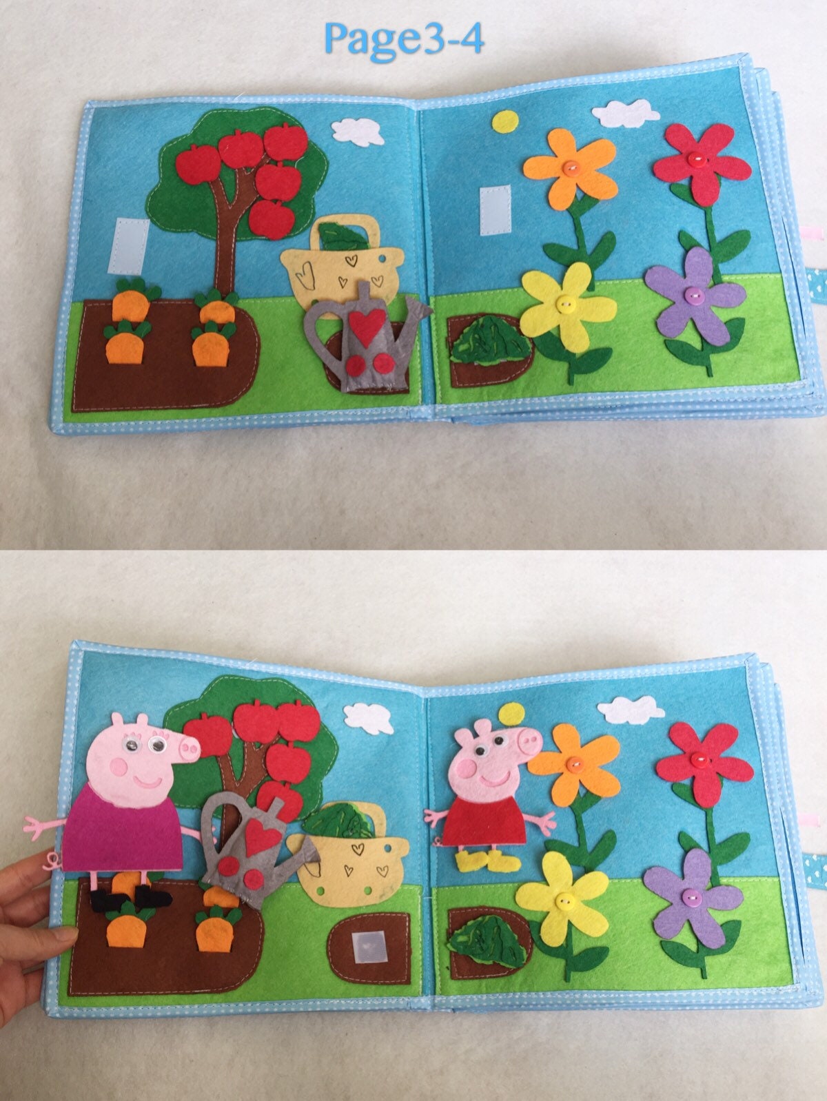 Peppa Pig Felt Busy Book/fabric Soft Quiet Book/educational  Activity/preschool/toddler/montessori/personalized Gift /learning/sensory  Book 