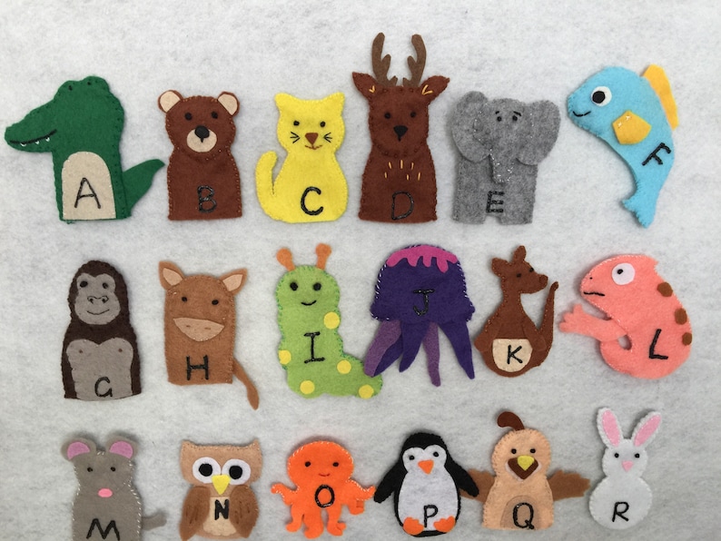 26 zoo phonics animals felt finger puppetsjungle animal