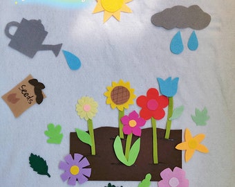 Grow a Plant flannel board/Flowers Felt story/out in garden/spring/senses theme/ECE/Circle Time/TEACHING resource/story time/dramatic play