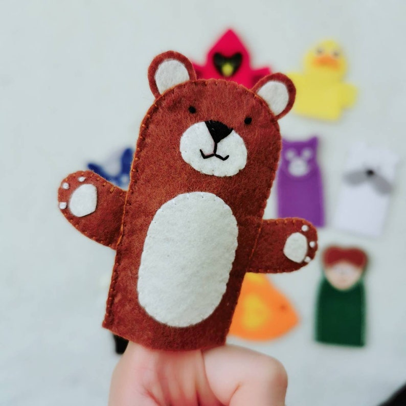 Brown Bear What Do You See Finger puppet Flannel Felt Story/Eric Carle/Felt Animal Toys/Educational Toy/Colors/Circle Time/Teaching Resource image 5