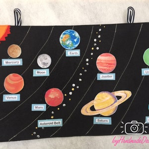 Solar System Planets Felt Board Set/Space/Flannel Board/Preschool/Planets/teacher resource/home school/travel activity/Earth/Play mat