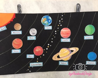 Solar System Planets Felt Board Set/Space/Flannel Board/Preschool/Planets/teacher resource/home school/travel activity/Earth/Play mat