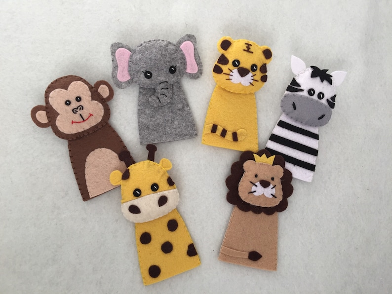 Jungle Animals Finger Puppets By Jackbethimblewpg On Etsy