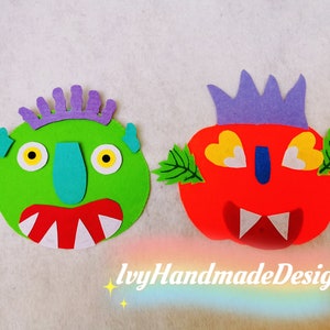 Go Away Big Green Monster Flannel Felt Board Story/Go Away Big Orange Monster Hand puppet Circle Time/teaching resource/kid game/Halloween