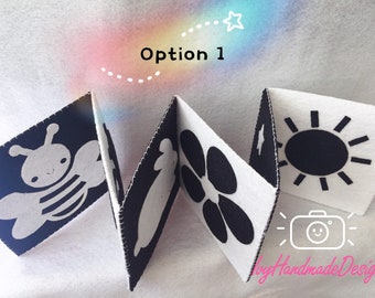 First soft book/black white/monochrome/Buggy Book/Felt book/Newborn book/Newborn toy/Baby shower/Montessori/Gift/Christmas/personalized gift