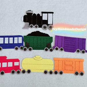 ¡Clic-clac! Todos a bordo del tren Historia de fieltro/Tren de carga Tablero de franela/Preescolar/Creativo/Recursos didácticos/Hora del círculo/Canción Chugga Choo