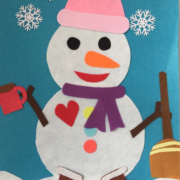 Snowman Felt Play mat/Winter Themed Play mat/Quiet Play Mat/Dress up Snowman Gift/Fold Up Play Mat/Pretend Play/Felt Christmas Toys