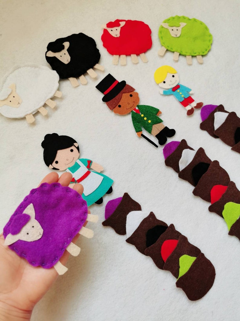 Baa Baa Black Sheep Flannel Board Story/5 Little Sheep Felt - Etsy