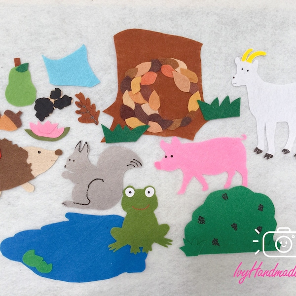 Apple Trouble Felt Story/hedgehog Flannel Board/Animal/Circle Time/Preschool/ECE/Teaching Resource/Kid Dramatic Play/Felt board activity/