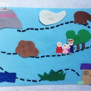 We gaan op berenjacht Viltset/flanelbord/Verbeelding/Kinderen/Kleuterschool/Creatief spel/Avontuur/Cirkeltijd/lesmateriaal