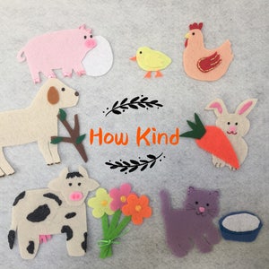 How Kind Felt Board Story/Flannel Board/Imagination/Preschool/Creative Play/teaching resource/Felt Board Activity/ECE/Manners/circle time
