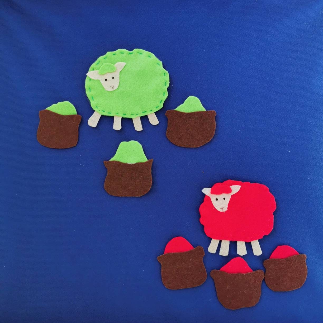 Baa baa black sheep Flannel Board story/5 little sheep Felt | Etsy