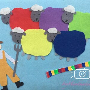 One Sheep, Blue Sheep Felt Board Story/Flannel Board/Imagination/Preschool/Creative Play/teaching resource/circle time/colors/ECE/counting