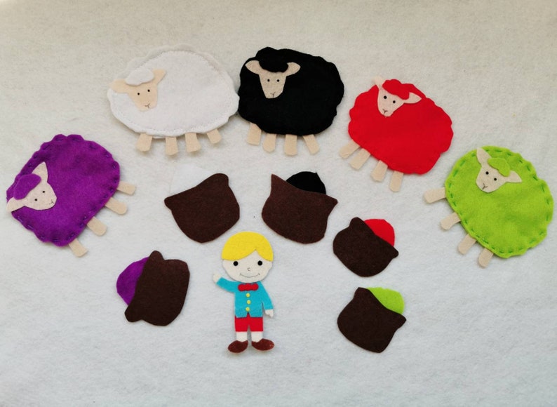 Baa Baa Black Sheep Flannel Board Story/5 Little Sheep Felt - Etsy