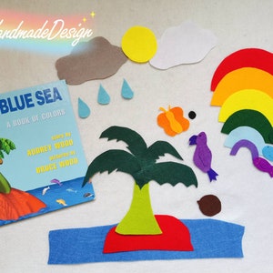 Deep blue sea Flannel Felt Board Story/Felt Story/Circle Time/Flannel Board/Imagination/Color/teaching resource/Animals/rainbow colors/kid