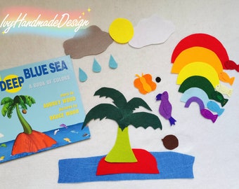 Deep blue sea Flannel Felt Board Story/Felt Story/Circle Time/Flannel Board/Imagination/Color/teaching resource/Animals/rainbow colors/kid