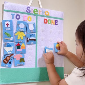 Tablero de ritmo infantil de fieltro para colgar en la pared/Cuadro de rutinas/Recurso didáctico/Planificador visual diario con actividades/símbolos/regalo extraíbles