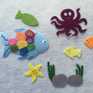 The Rainbow Fish Children Story Flannel Board Story Felt Set/felt Board ...