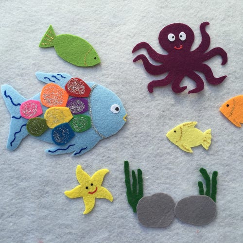 The Rainbow Fish Children Story Flannel Board Story Felt - Etsy