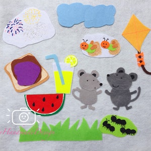 Mouse&#39;s First Summer Felt Story/Season Flannel board/Preschool/Teacher Story/Circle Time/Teaching Resource/Felt Animals/ECE/Dramatic play