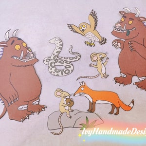 De Gruffalo in kleur bedrukt flanellen bord/Felt Story/ECE/Kleuterschool/Circle Time/Verhaaltijd/Lerarenhulpmiddel/Creatief spel/cadeau kind/Thuisonderwijs