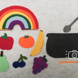 Rainbow Stew Felt Story/Rainbow Puzzle//Rainbow Colors Felt Story/Flannel Board Set/Color learning/teaching resources/circle time