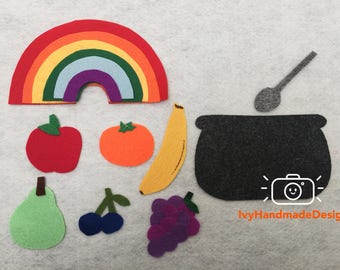 Rainbow Stew Felt Story/Rainbow Puzzle//Rainbow Colors Felt Story/Flannel Board Set/Color learning/teaching resources/circle time