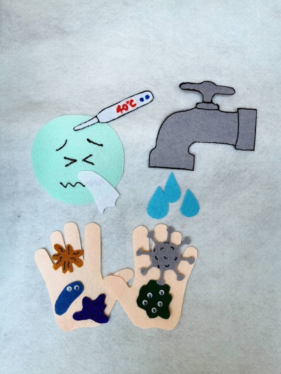 Germs Everywhere/ Five Little Germs Felt Flannel Board Story preschool 