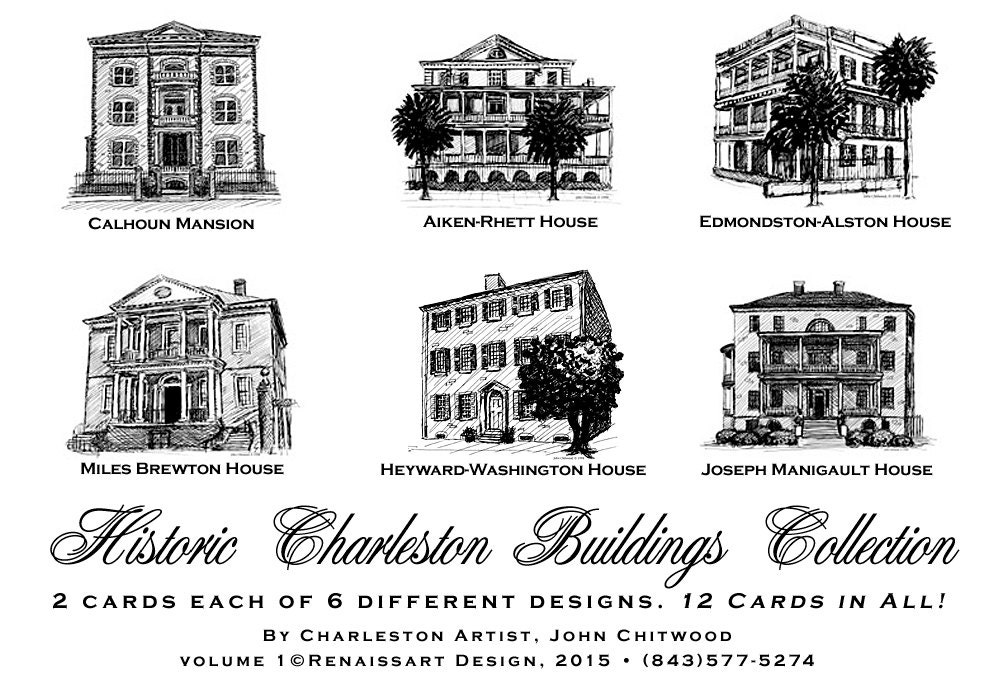 12 Charleston Note Cards Buildings - Etsy UK