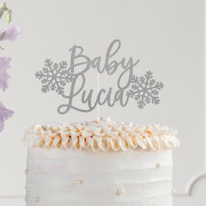 Snowflake Cake Topper, Baby Shower Snowflake Cake Topper, Winter Wonderland Baby Shower