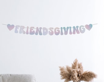 Friendsgiving Banner, Friends Banner, Friendsgiving Party Decor, Hearts Friends Banner