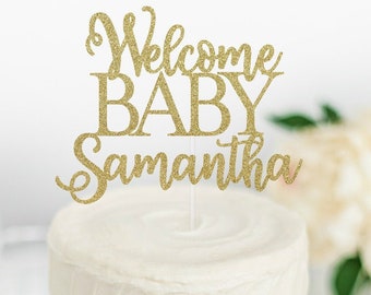 Welcome Baby Cake Topper, Baby Shower Cake Topper