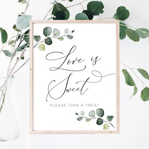 Love is Sweet Printable Sign, Love is Sweet please take a treat sign, Pastry Table Sign