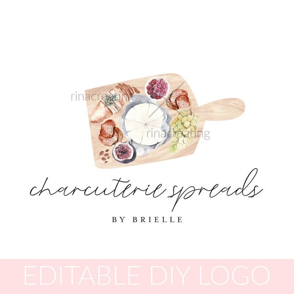 Logo per attività di salumeria, logo per tagliere di formaggi, logo per salumeria, branding fai da te, modello di logo