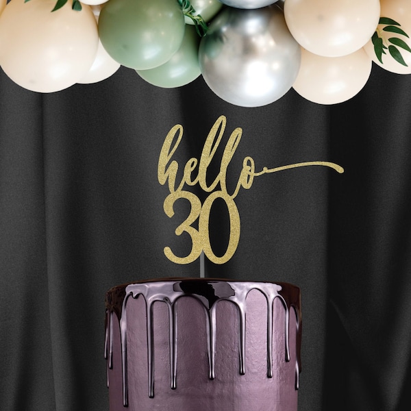 Hello 30 Cake Topper - Etsy