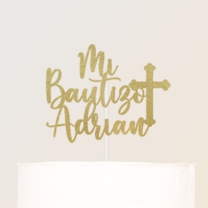 Mi Bautizo Cake Topper, Baptism Cake topper